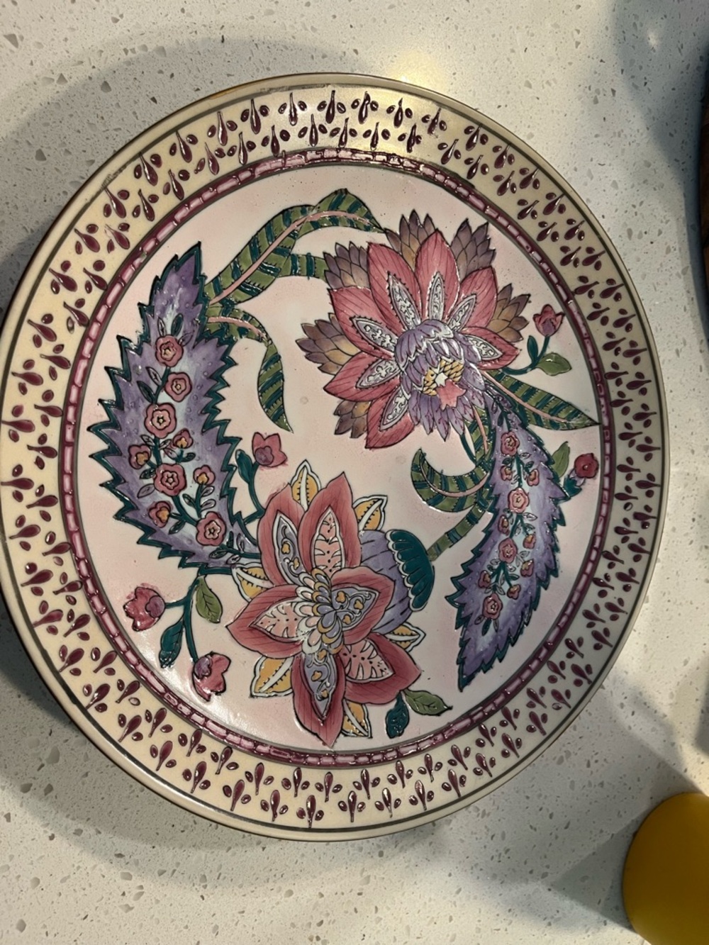 Toyo Bainbridge 10” Floral Pattern Decorative serving Plate - Pink & Purple